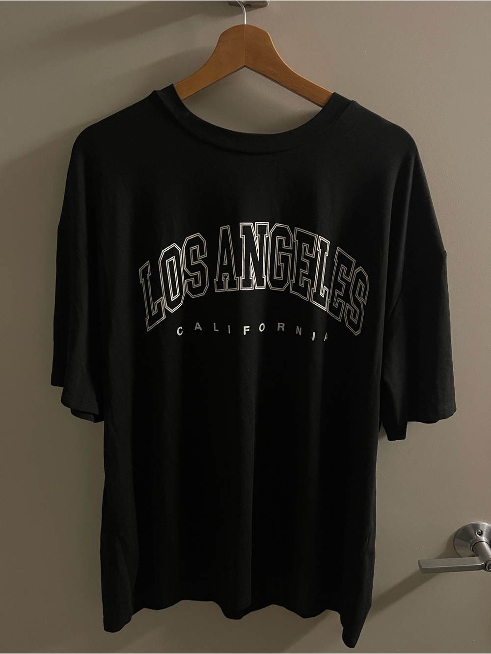 ASOS Black Los Angeles Graphic Tee with White Lettering